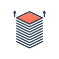 Color illustration icon for Pile, grow and magazine