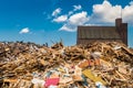 Pile of idustrial wooden waste Royalty Free Stock Photo