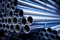 Pile of industrial steel pipes