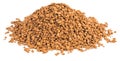 Pile of instant granulated coffee isolated