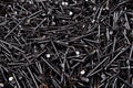 Pile of iron nails used in carpentry.