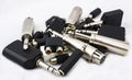 Pile of jack, rca, stereo, mono, mini jack, male and female audio connectors