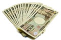 Pile of Japanese Yen bills, isolated Royalty Free Stock Photo