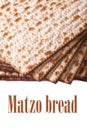 Pile of Jewish matzo Flatbread isolated on white, vertical Royalty Free Stock Photo