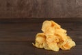 Pile of kettle cooked potato chips Royalty Free Stock Photo