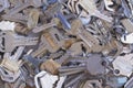 Pile of keys, many keys pattern background Royalty Free Stock Photo