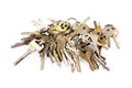 Pile of keys  on white background Royalty Free Stock Photo