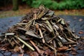 pile of kindling and branches for starting fires Royalty Free Stock Photo