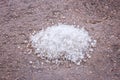 A pile of large hail on the ground Royalty Free Stock Photo