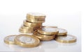 Pile of UK Pound Coins Royalty Free Stock Photo