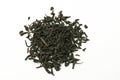 Pile of leaves Earl Gray black tea on white background Royalty Free Stock Photo