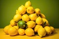 A Pile of Lemons Stacked Together