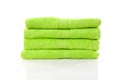 Pile of lime green towels