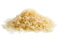 Pile of long grain parboiled rice.