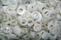 Pile of lots of white plastic washers