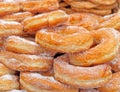 A pile of `Loukouma` traditional Greek ring shaped donuts