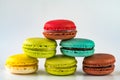 Pile of macaroons onwhite  background Royalty Free Stock Photo