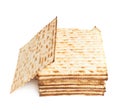 Pile of machine made matza flatbread Royalty Free Stock Photo