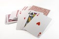 A pile of magicians trick cards Royalty Free Stock Photo