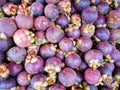 A pile of mangosteen sold in Thailand`s local market.