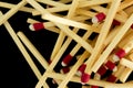 Pile of matches, macro, isolated Royalty Free Stock Photo