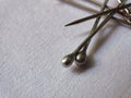 Pile of metal needle pins Royalty Free Stock Photo