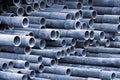 Pile of metal pipes as industrial background Royalty Free Stock Photo