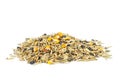 Pile of mixed bird food isolated Royalty Free Stock Photo