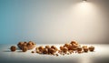 Pile of mixed nuts, healthy snacks, nutritious food, assorted nuts, food source Generative AI