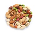 Pile of mixed organic nuts Royalty Free Stock Photo