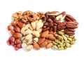 Pile of mixed organic nuts Royalty Free Stock Photo