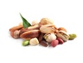 Pile of mixed organic nuts Royalty Free Stock Photo