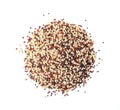 Pile of mixed raw quinoa isolated on white background. Royalty Free Stock Photo