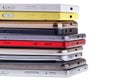 Pile of mobile phone. Heap of the different smartphones