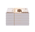 Pile money 1000 baht banknote thai, currency stack of one thousand THB type, bank note money thailand baht for business and