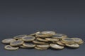 A pile of money isolated on grey Royalty Free Stock Photo