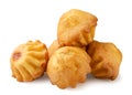 Pile of muffins close-up on a white background. Isolated Royalty Free Stock Photo