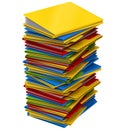 A pile of multi-colored folders with documents Royalty Free Stock Photo