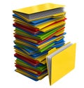 A pile of multi-colored folders with documents Royalty Free Stock Photo