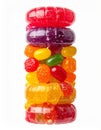 Pile of Multicolored Jelly Bean Candy Against White Background Royalty Free Stock Photo