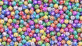 Pile of multicolored lottery balls. Lot of bingo balls with numbers