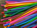 A pile of long thin multicolored modelling balloons Royalty Free Stock Photo