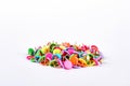 Pile of multicolored push pins. Royalty Free Stock Photo