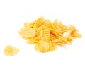 Pile of multiple potato chips isolated Royalty Free Stock Photo