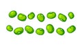 Pile of mung beans. Vector set. Green maash shape