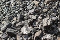 Pile of natural black hard coal for texture background. Grade anthracite coals often referred to as stone coal Royalty Free Stock Photo