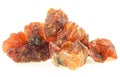 Pile of natural Commiphora myrrha isolated on white background. Frankincense Olibanum. Myrrh resin. Incense