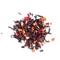 Pile of natural fruit tea mix with hibiscus Royalty Free Stock Photo
