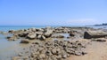 Pile Of Natural Rocks On The Edge Of Your Cape Beach Royalty Free Stock Photo