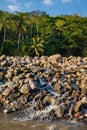 Pile of natural rocks by the river Royalty Free Stock Photo